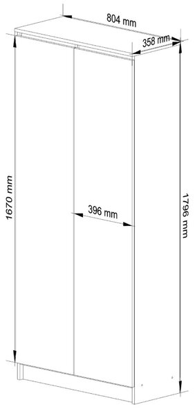 Policová skříň 80 cm VALESTRA - bílá