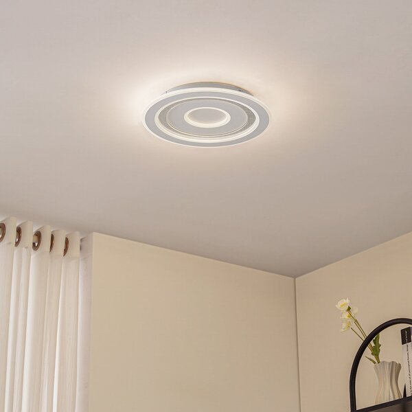 Stropní Lampa Lindby, Lorvik, stmívatelné, Bílá, Obývací pokoj, Kov, Moderní