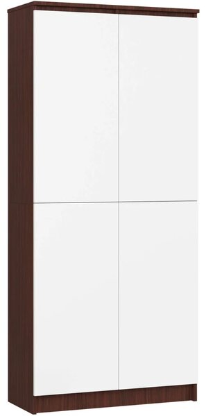 Policová skříň 80 cm VALESTRA - wenge / bílá