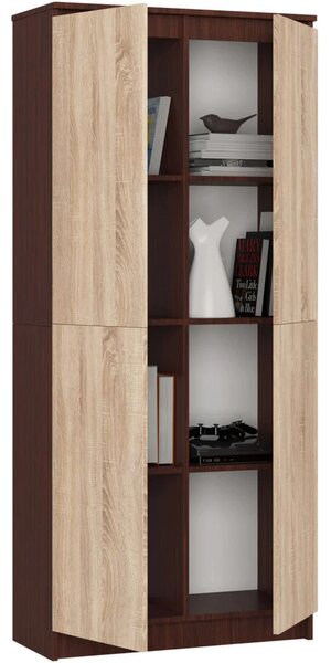 Policová skříň 80 cm VALESTRA - wenge / dub sonoma