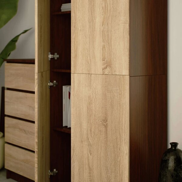 Policová skříň 80 cm VALESTRA - wenge / dub sonoma
