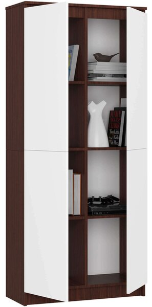 Policová skříň 80 cm VALESTRA - wenge / bílá