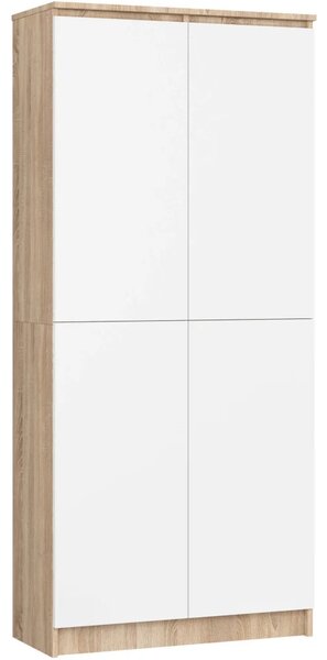 Policová skříň 80 cm VALESTRA - dub sonoma / bílá