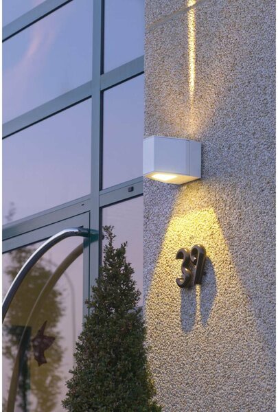 BIG WHITE SLV OUT-BEAM, venkovní nástěnné svítidlo, LED, 3000K, Beam up/Flood down, stříbrošedé, IP44 229664