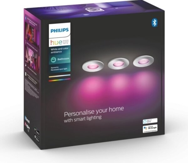 Philips-SADA 3xLED RGB Stmívatelné koupelnové svítidlo Hue 1xGU10/5,7W/230V IP44