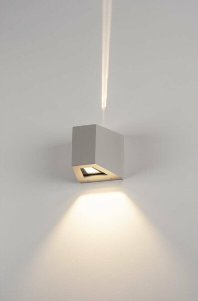 BIG WHITE SLV OUT-BEAM, venkovní nástěnné svítidlo, LED, 3000K, Beam up/Flood down, stříbrošedé, IP44 229664