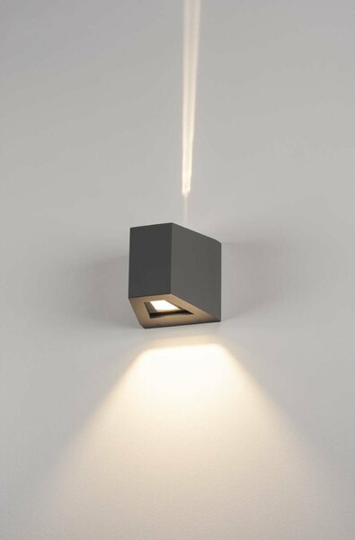 BIG WHITE SLV OUT-BEAM, venkovní nástěnné svítidlo, LED, 3000K, Beam up/Flood down, antracit 229665