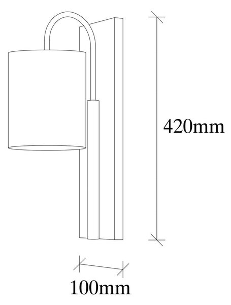 Černé kovové nástěnné svítidlo se světle hnědým stínidlem Opviq lights Julia