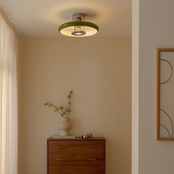 Stropní Lampa Lindby, Branford, stmívatelné, Zelená, Obývací pokoj, Kov, Vintage