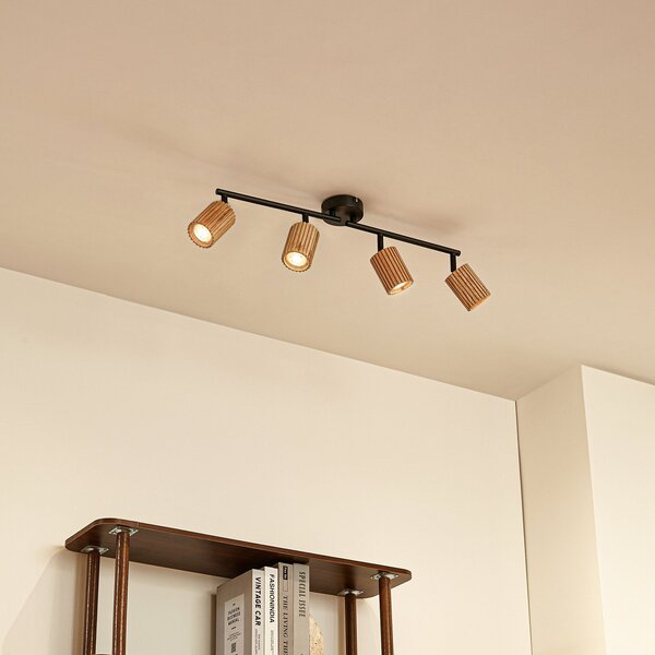 Stropní Lampa Lindby, Stralino, stmívatelné, Dřevo, Chodba, Dřevo, Moderní