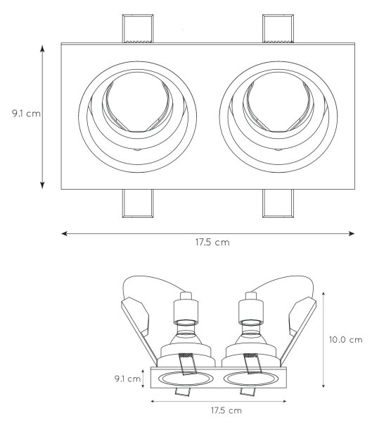 Lucide 22959/02/30 - Podhledové svítidlo EMBED 2xGU10/50W/230V černá