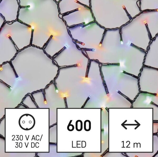 LED venkovní řetěz 600xLED/17m IP44 multicolor