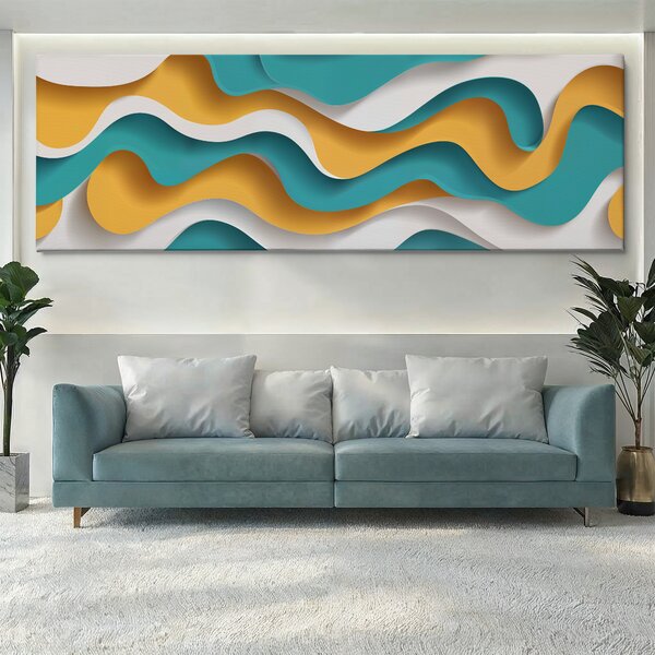 Obraz na plátně - Středozemní tep FeelHappy.cz Velikost obrazu (šířka x výška): 60 x 20 cm