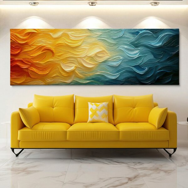 Obraz na plátně - Střet dvou elementů FeelHappy.cz Velikost obrazu (šířka x výška): 120 x 40 cm