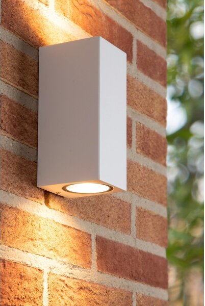 Lucide 69800/02/31 - Venkovní nástěnné svítidlo ZARO 2xGU10/35W/230V IP44 bílá