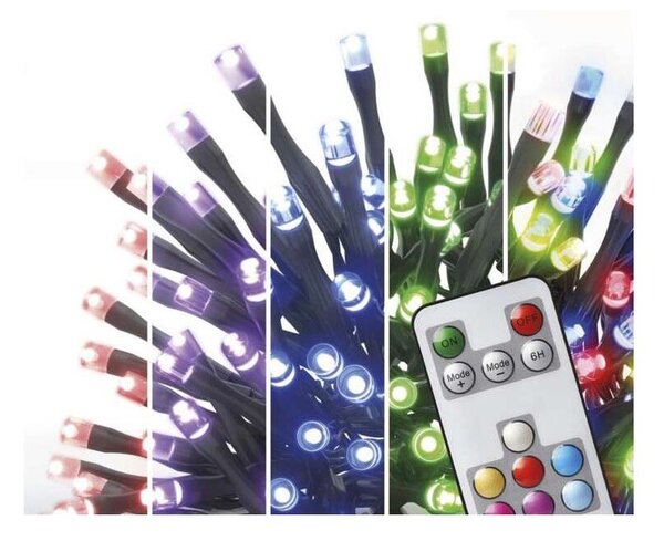 LED RGB Vánoční venkovní řetěz 96xLED/72 módů 13m IP44 + dálkové ovládání