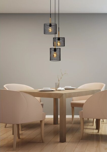 Lucide 45459/03/30 - Lustr na lanku BASKETT 3xE27/40W/230V