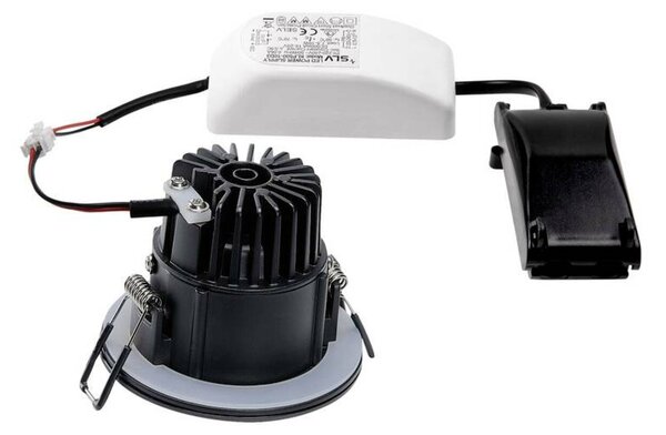 BIG WHITE SLV PATTA-F, vestavné svítidlo, LED, 3000K, kulaté, černé, 38°, vč. ovladače 114440