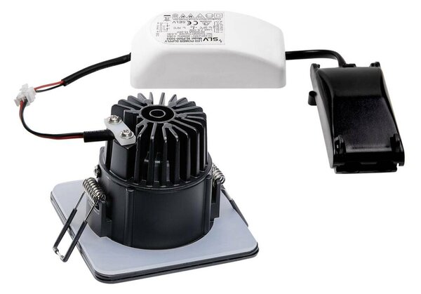 BIG WHITE SLV PATTA-F, vestavné svítidlo, LED, 3000K, hranaté, černé matné, 38°, vč. ovladače 114450