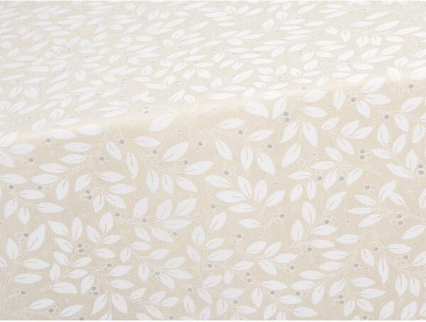 Ubrus NATURA LUREX lístky naturstříbrná 150 x 180 cm
