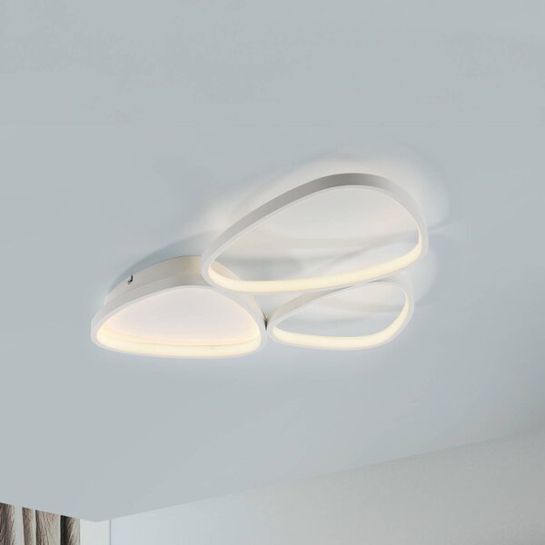 JUST LIGHT. GmbH Stropní svítidlo Pebbles LED, bílé, stmívatelné, stmívatelný, Bílá / opál, Chodba, kov, Moderní