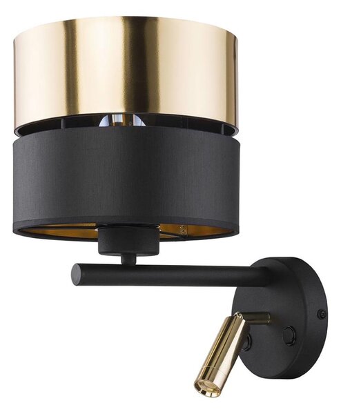 LED Nástěnná lampa HILTON 1xE27/15W/230V + LED/3W/230V mosaz/černá