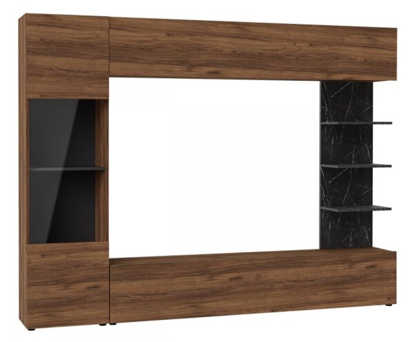 Obývací stěna Alemiko, Osvětlení: osvětlení LED - bílé, Barva dřeva: kašmír / dub kremona 5903211374067