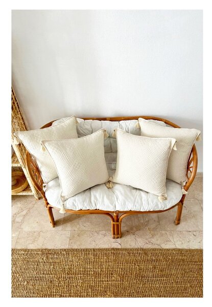 Povlaky na polštáře v sadě 4 ks z bio bavlny 43x43 cm Natural – Mila Home