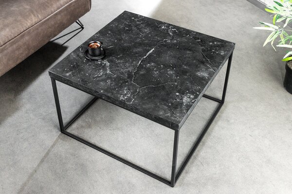Designový konferenční stolek Haines 60 cm vzor antracitový mramor