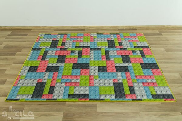 Kobercový ráj Dětský kusový koberec Kostky pastelové lego Rozměr: 100x200 cm