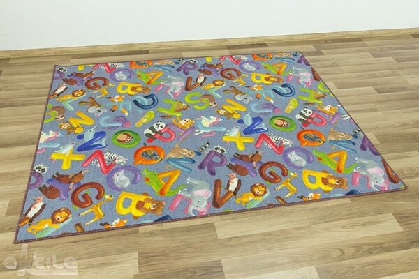 Kobercový ráj Dětský kusový koberec Alfabet 19 šedý Rozměr: 100x200 cm