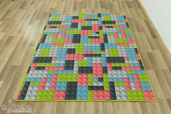 Kobercový ráj Dětský kusový koberec Kostky pastelové lego Rozměr: 100x200 cm