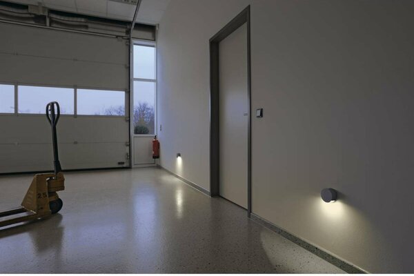 BIG WHITE SLV PEMA, nástěnné svítidlo, LED, 3000K, IP44 , stříbrošedé, 4 W 231012