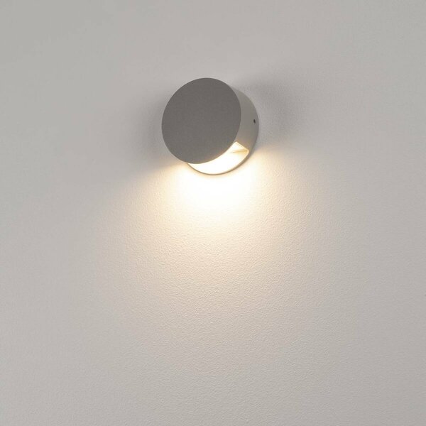 BIG WHITE SLV PEMA, nástěnné svítidlo, LED, 3000K, IP44 , stříbrošedé, 4 W 231012