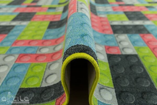 Kobercový ráj Dětský kusový koberec Kostky pastelové lego Rozměr: 100x200 cm