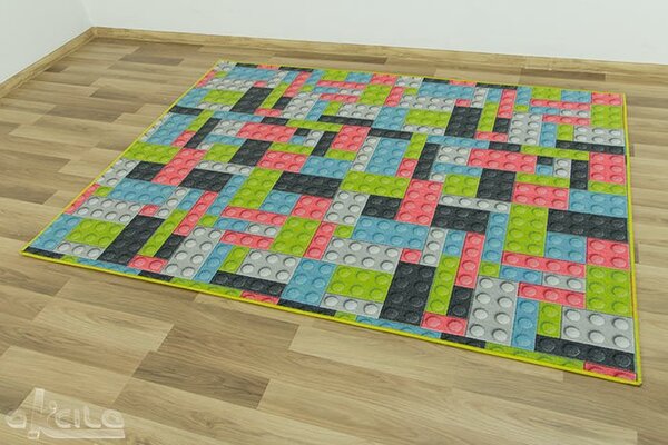 Kobercový ráj Dětský kusový koberec Kostky pastelové lego Rozměr: 100x200 cm