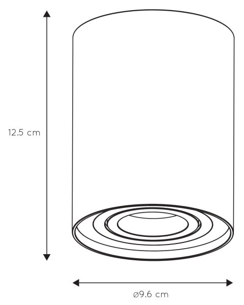 Lucide 22952/11/30 - Bodové svítidlo TUBE 1xGU10/50W/230V černá
