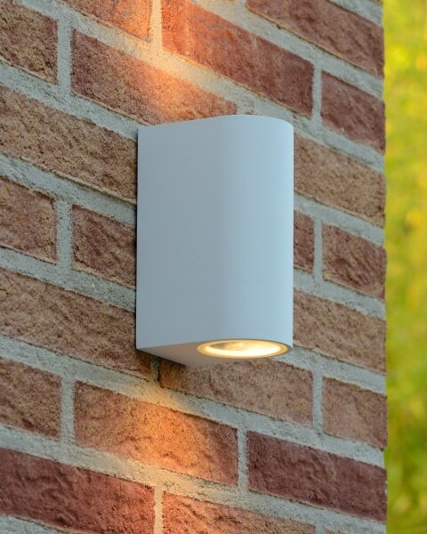Lucide 69801/02/31 - Venkovní nástěnné svítidlo ZARO 2xGU10/35W/230V IP44 bílá
