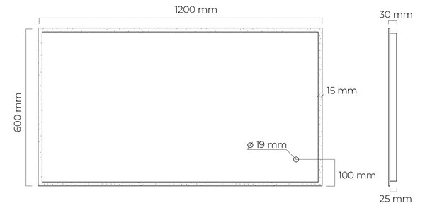 Oltens Nordlis zrcadlo 60x120 cm obdélníkový s osvětlením s vyhřívací podložkou 64107000