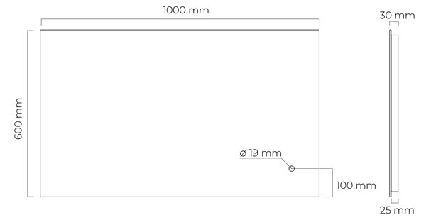 Oltens Nordlis zrcadlo 60x100 cm obdélníkový s osvětlením s vyhřívací podložkou 64111000