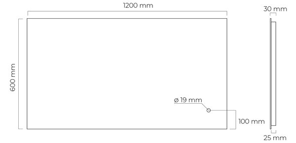 Oltens Nordlis zrcadlo 60x120 cm obdélníkový s osvětlením s vyhřívací podložkou 64112000