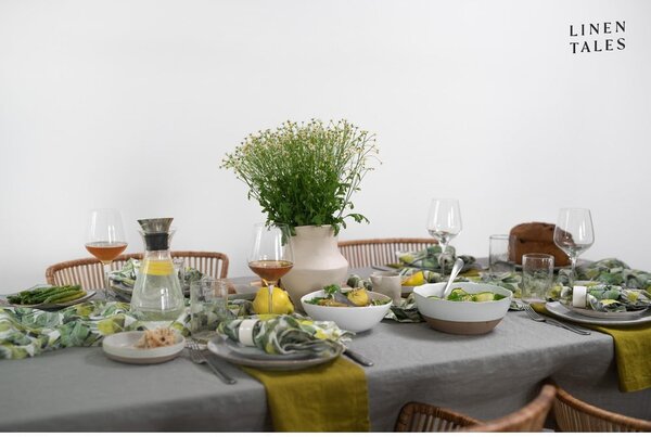 Zelené látkové podtácky v sadě 4 ks Lotus – Linen Tales