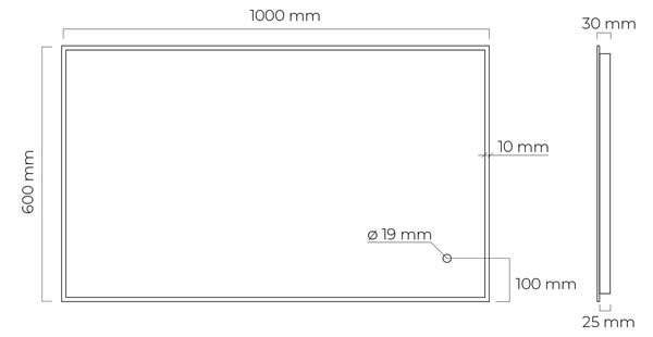 Oltens Nordlis zrcadlo 60x100 cm obdélníkový s osvětlením s vyhřívací podložkou černá 64111300