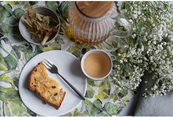 Zelené látkové podtácky v sadě 4 ks Lotus – Linen Tales