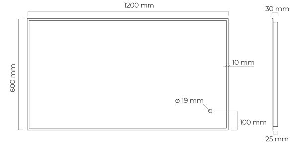 Oltens Nordlis zrcadlo 60x120 cm obdélníkový s osvětlením s vyhřívací podložkou černá 64112300