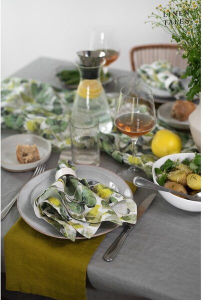 Zelené látkové podtácky v sadě 4 ks Lotus – Linen Tales