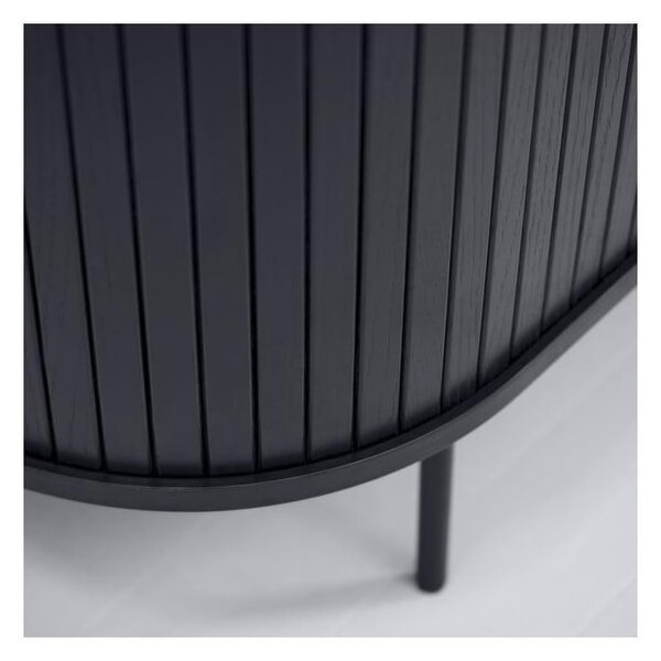 Černý TV stolek v dekoru dubu 56x180 cm Nola – Unique Furniture