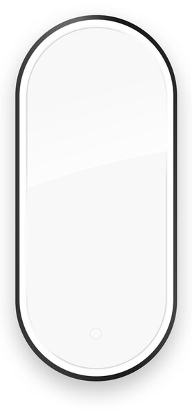 Oltens Nordlis zrcadlo 40x90 cm oválný s osvětlením s vyhřívací podložkou černá 64113300