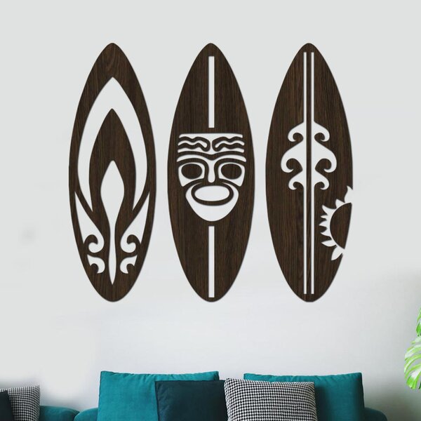 Dřevěná dekorace na zeď SURF Zvolte barvu dekoru: Wenge | Rozměry (cm): 60x60