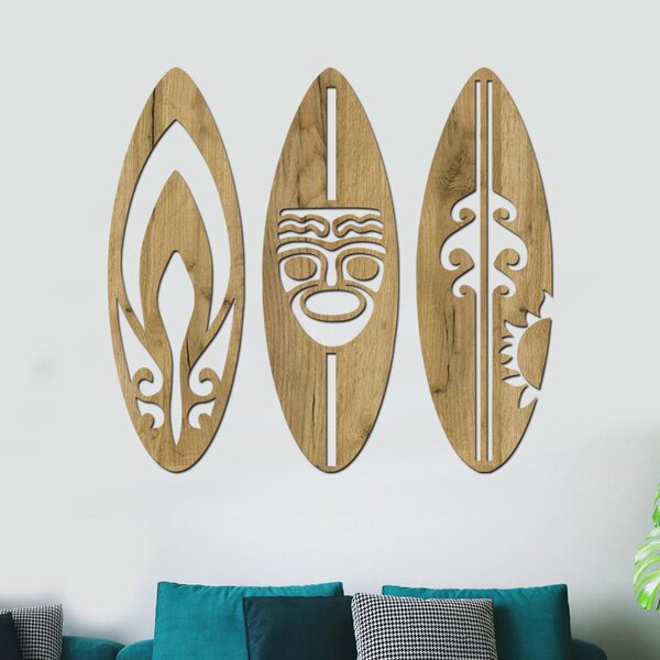 Dřevěná dekorace na zeď SURF Zvolte barvu dekoru: Wenge | Rozměry (cm): 60x60